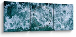 Kép - Óceáni hullámok (órával) (90x30 cm)
