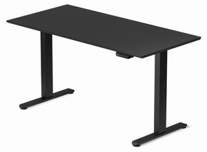 LVN System Flex+ 138x67cm fekete elektromosan állítható magasságú íróasztal | Memória funkció +USB