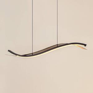 Lucande LED lógó világítás Alevia, fekete/arany, CCT, dimmelhető, Sárgaréz / arany, Nappali / Étkező, fém, Dizájn