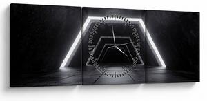 Kép - Futurisztikus alagút (órával) (90x30 cm)