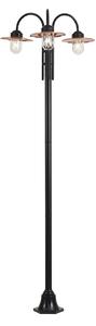 Modern kültéri lámpa fekete rézzel 235 cm 3-lámpás IP44 - Kansas