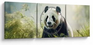 Kép - Panda (órával) (90x30 cm)