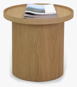 Dohányzóasztal, fehér tölgy, Ø 45 cm