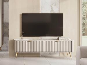TV-állvány Lectum, Közepes sűrűségű farostlemez, Laminált forgácslap, 52x164x38cm, Bézs