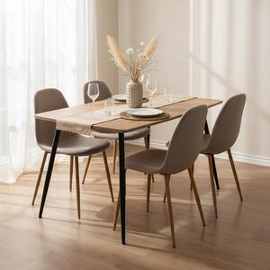 AVENBERG NATURAL Étkezőgarnitúra 4 szék + asztal 120cm, bézs
