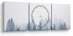 Kép - Ködös erdő (órával) (90x30 cm)