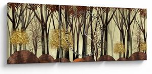 Kép - Dekoratív erdő (órával) (90x30 cm)