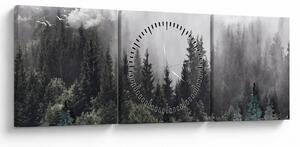 Kép - Erdő illusztrált elemekkel (órával) (90x30 cm)