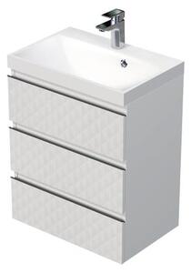 Fürdőszobaszekrény mosdóval SAT Cube Way 60x71x40 cm fehér matt CUBE3D603ZB