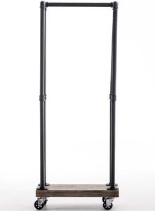 Forks gördíthető fatároló, fekete színben (30x60x150 cm)