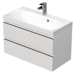 Fürdőszobaszekrény mosdóval SAT Cube Way 80x47,5x40 cm fehér matt CUBE3D802ZB