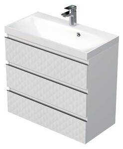 Fürdőszobaszekrény mosdóval SAT Cube Way 80x71x40 cm fehér matt CUBE3D803ZB