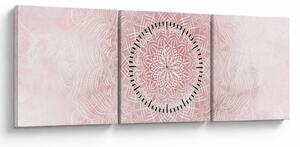 Kép - Rózsaszín mandala (órával) (90x30 cm)