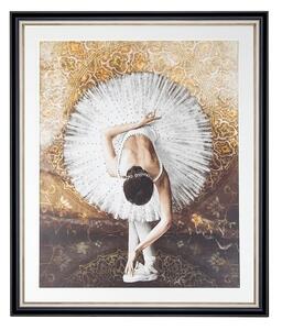 King Home Ballerina Művészeti Nyomat Fekete-Arany Keretben 100x120