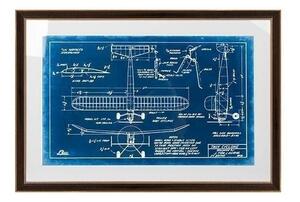 King Home Mechanical Plane Blueprint Műszaki Repülőgép Vázlat Kék