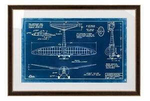 King Home Mechanical Plane Blueprint Repülőgép Műszaki Rajz Kék