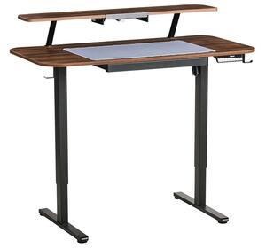 Elektromosan állítható asztal WILBANKS Barna/fekete 120 cm 60 cm USB porttal