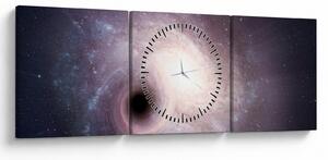 Kép - Spirálgalaxisok (órával) (90x30 cm)