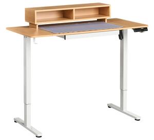 Elektromosan állítható asztal LUCAMA Világosbarna/fehér 120 cm 60 cm USB porttal