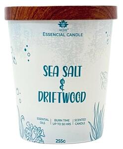Arome Sea salt & Driftwood gyertya üvegben, fém fedéllel 255g