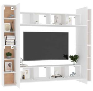 VidaXL Falra Szerelhető TV-Szekrény Szett - 8 Rész - Fehér