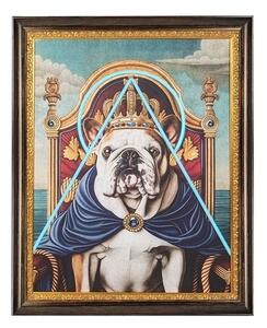King Home Neon Bulldog LED Világító Kép Klasszikus Keretben