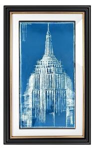 King Home Empire Art Deco Építészeti Kép Kék-Fehér