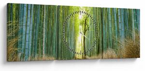 Kép - Bambusz erdő (órával) (90x30 cm)