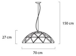 KING HOME Sputnik Geometrikus Fém Függőlámpa Ezüst