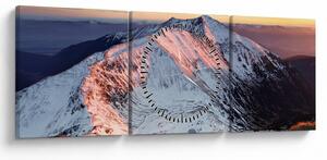 Kép - Téli hegyi panoráma II. (órával) (90x30 cm)