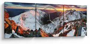 Kép - Téli hegyi panoráma (órával) (90x30 cm)