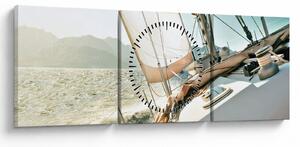 Kép - Yacht (órával) (90x30 cm)