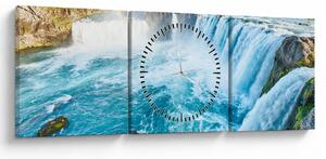 Kép - Godafoss vízesés (órával) (90x30 cm)