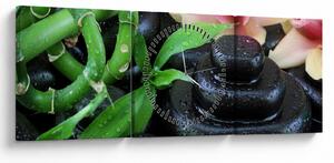 Kép - Kövek és orchideák (órával) (90x30 cm)