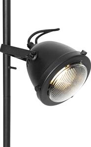 Ipari állólámpa fekete 2 lámpás - Emado