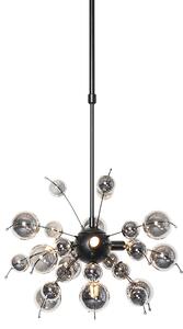 Design hanglamp zwart met smoke glas 4-lichts - Explode