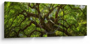 Kép - Zöld fa (órával) (90x30 cm)