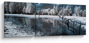 Kép - Fagyott táj (órával) (90x30 cm)