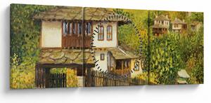 Kép - Házak nyáron (órával) (90x30 cm)