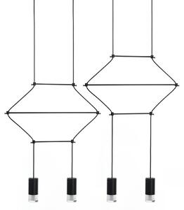 King Home Flusso Line 4 Geometrikus Fekete LED Függőlámpa