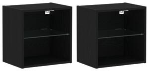 Lebegő polc 2 db Fekete tölgy 40x28,5x40 cm MDF