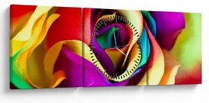 Kép - Színes rózsa (órával) (90x30 cm)