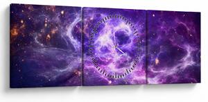Kép - Lila Univerzum (órával) (90x30 cm)