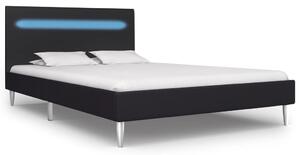 VidaXL fekete szövetkárpitozású LED-es ágykeret 120 x 200 cm