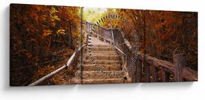 Kép - Lépcsők a természetben ősszel (órával) (90x30 cm)
