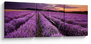 Kép - Levendulamező naplementében (órával) (90x30 cm)