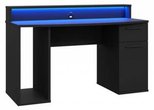 FIEL PC asztal LED világítással - fekete