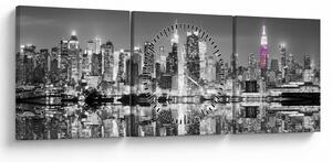 Kép - New York és a lila felhőkarcoló (órával) (90x30 cm)