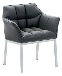 Damaso exkluzív karfás szék, műbőr (inox, fehér, fekete vázzal)