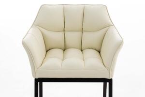 Damaso exkluzív karfás szék, műbőr (inox, fehér, fekete vázzal)